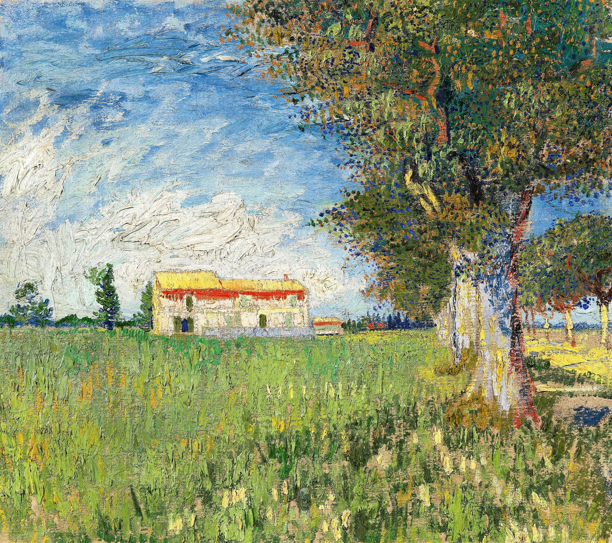 Bauernhaus in einem Weizenfeld, Van Gogh
