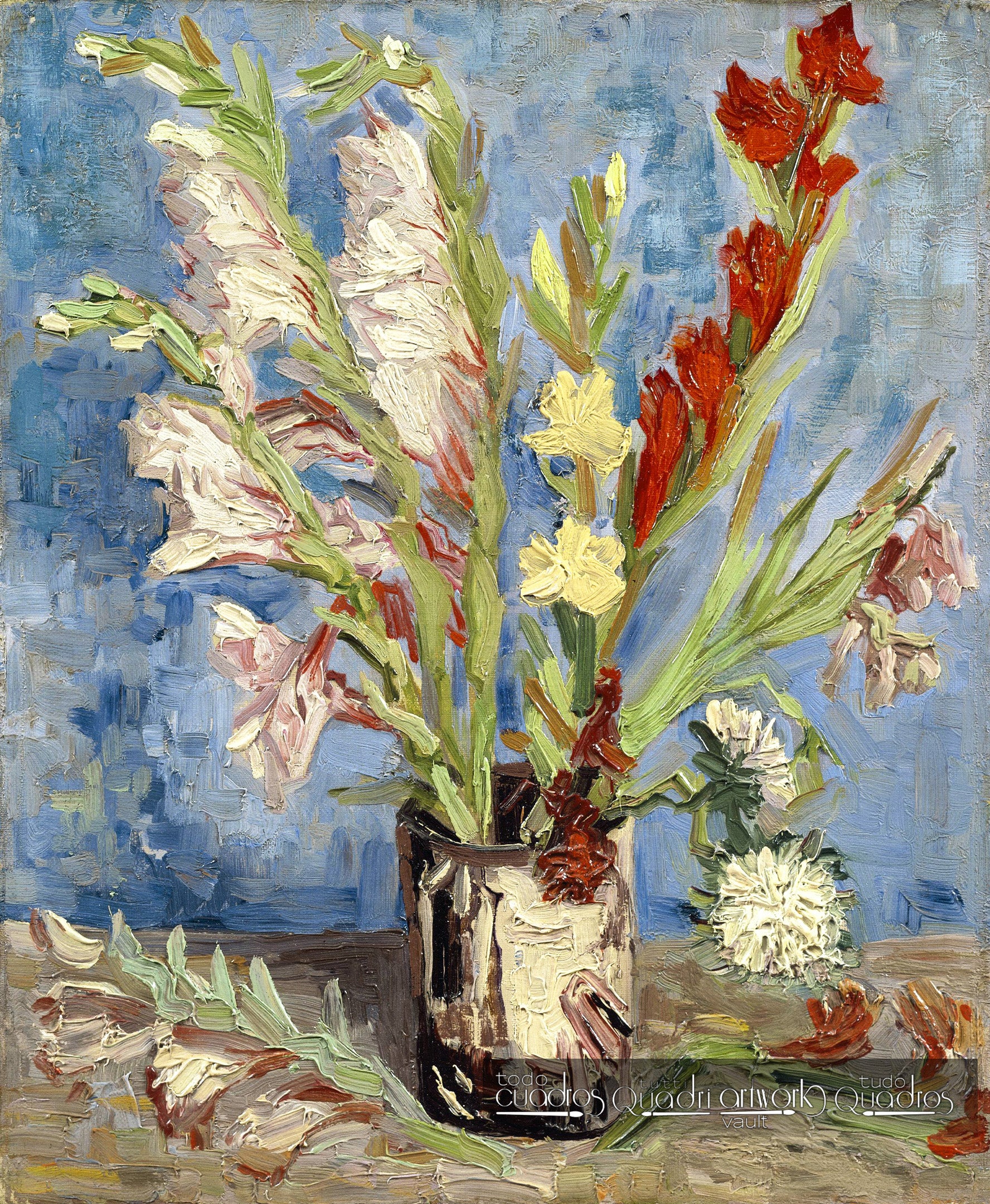 Vase mit Gladiolen und Astern, Van Gogh