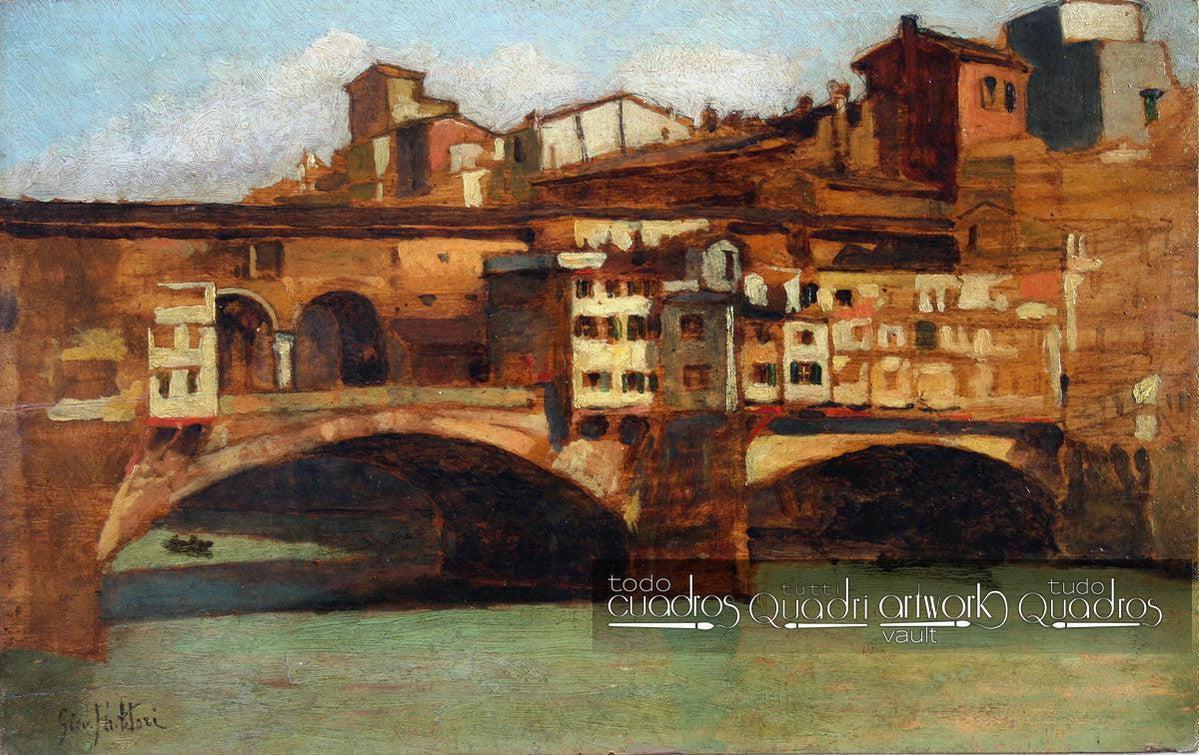 Die Ponte Vecchio in Florenz, <span class="nobr">G. Fattori</span>