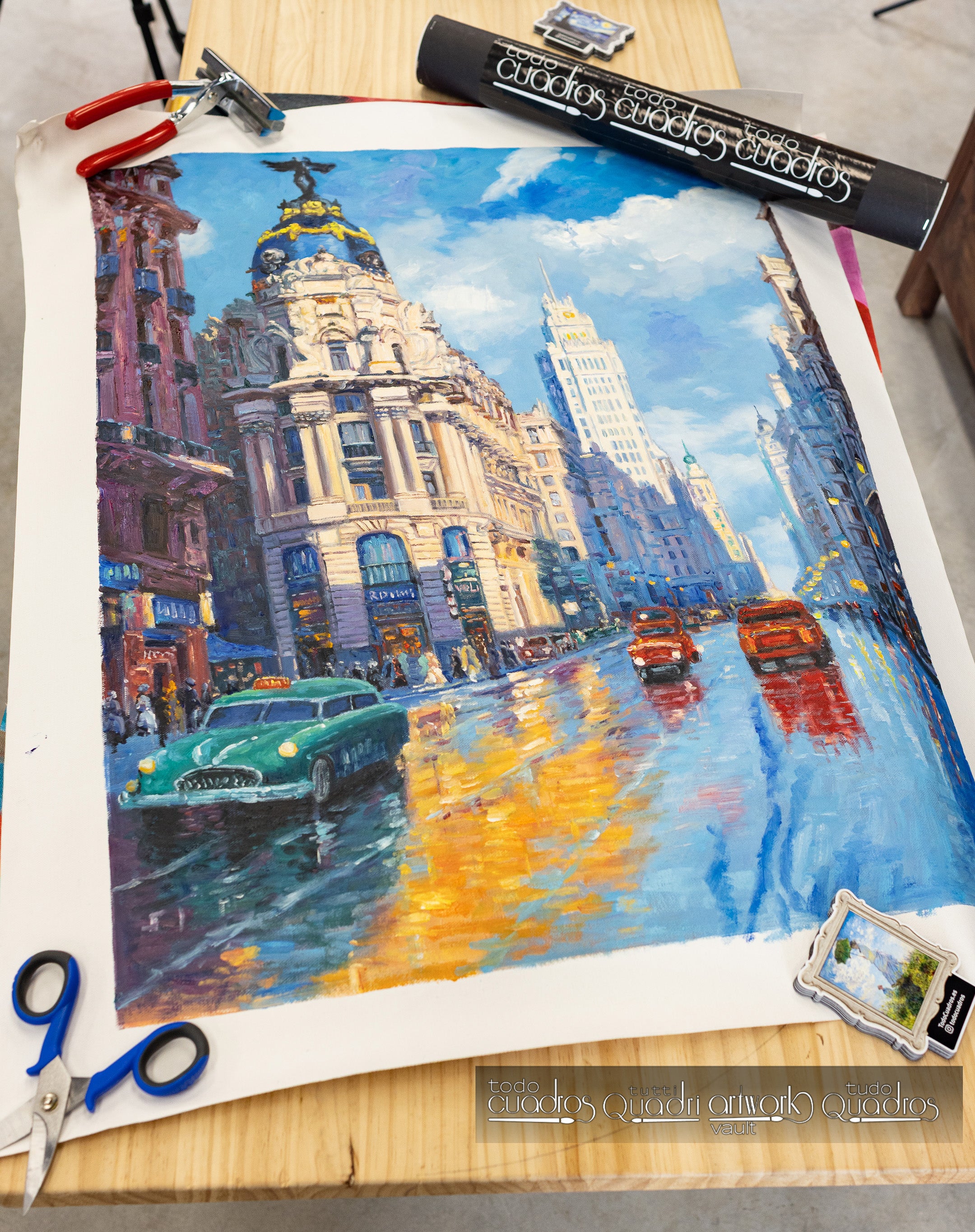 Madrid in Bewegung, im Stil von Monet