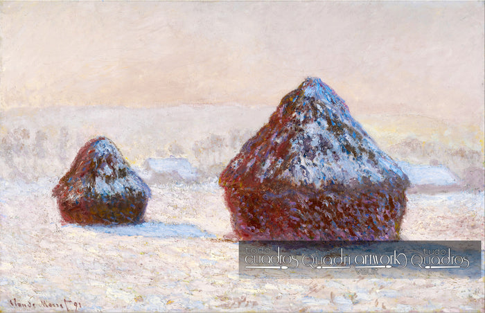 Weizenfeld, Schnee Effekt, Morgen, Monet