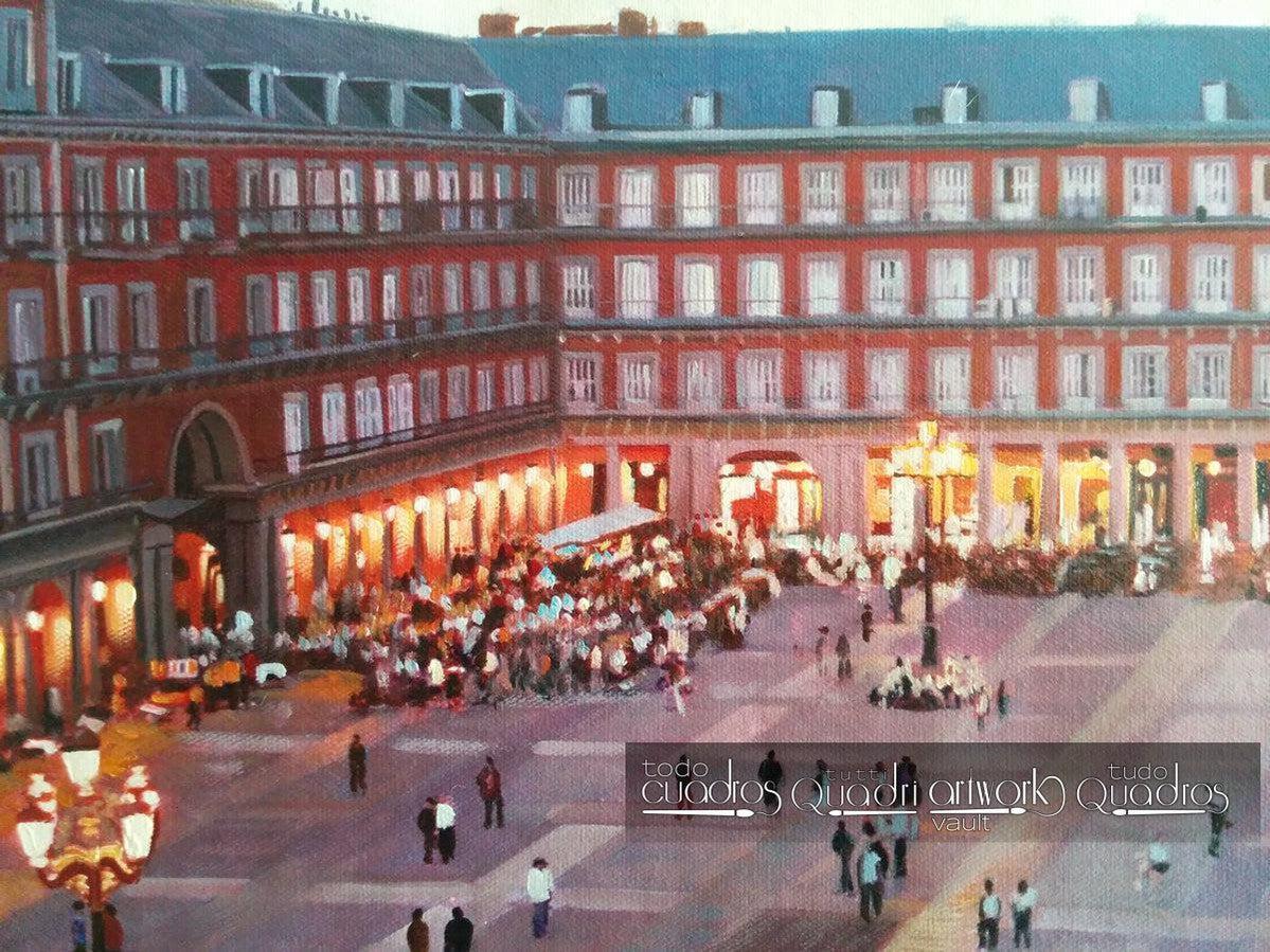Plaza Mayor von Madrid, Sonnenuntergang