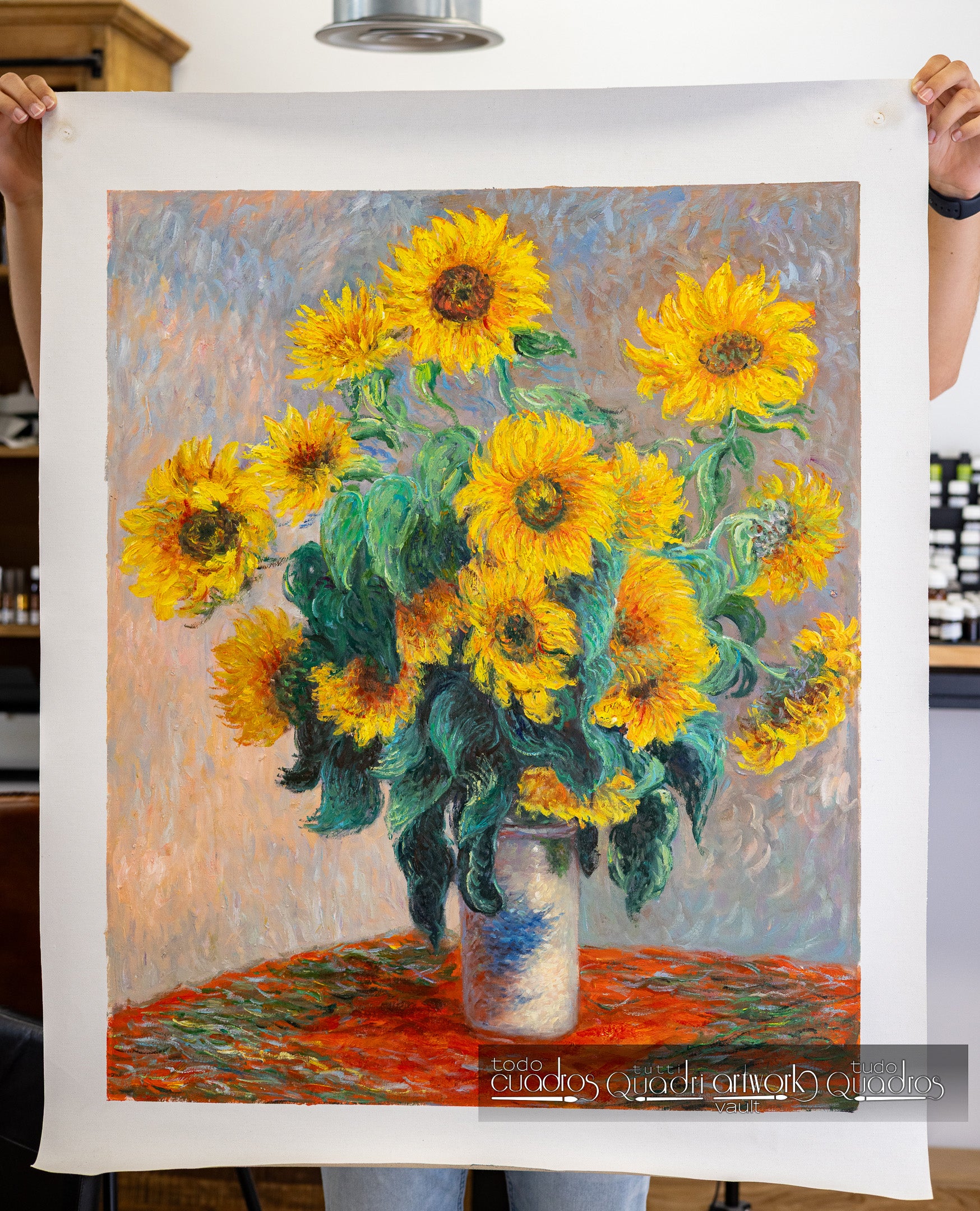 Vase mit Sonnenblumen, Monet