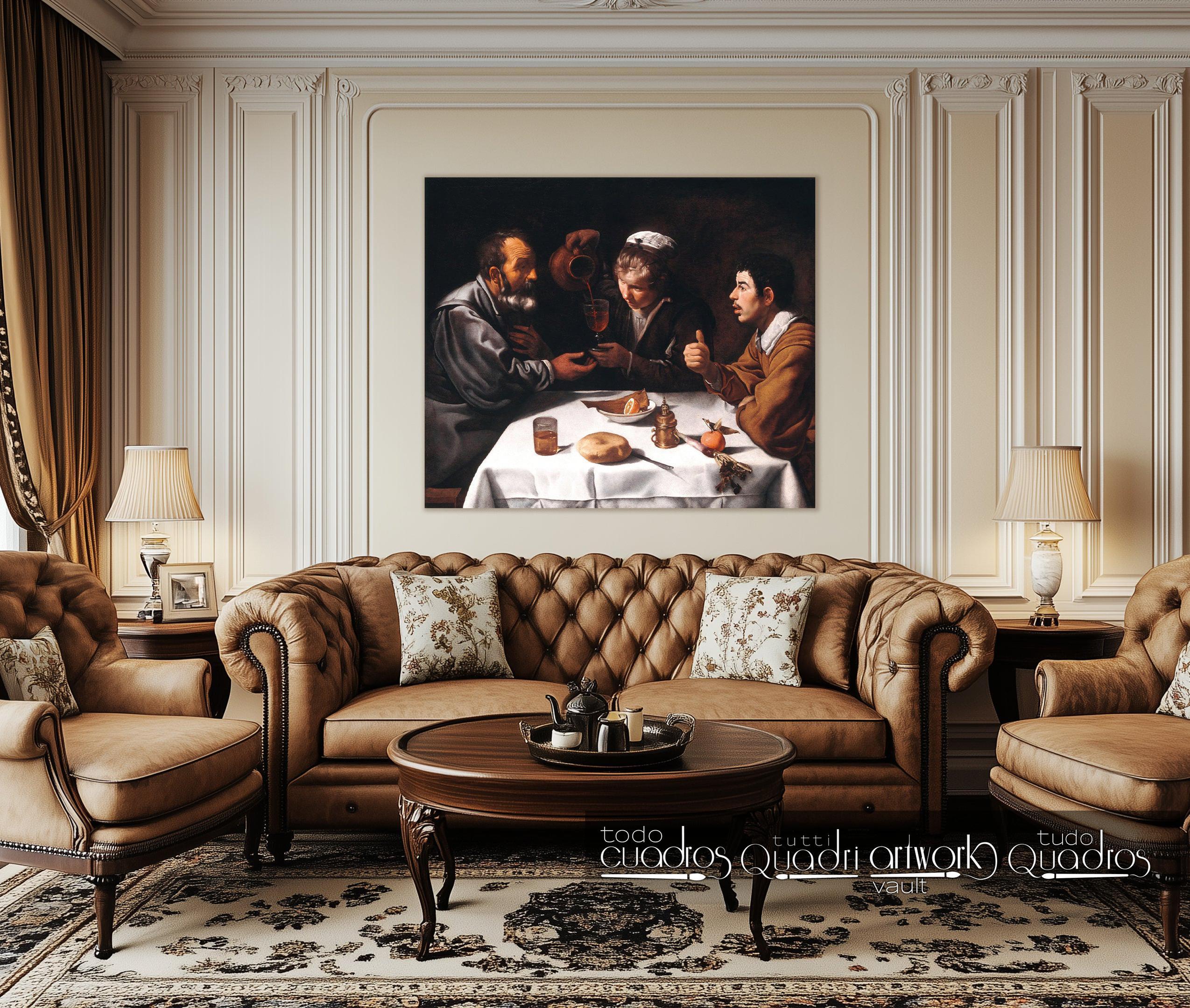 Drei Männer am Tisch, Das Mittagessen, Velázquez