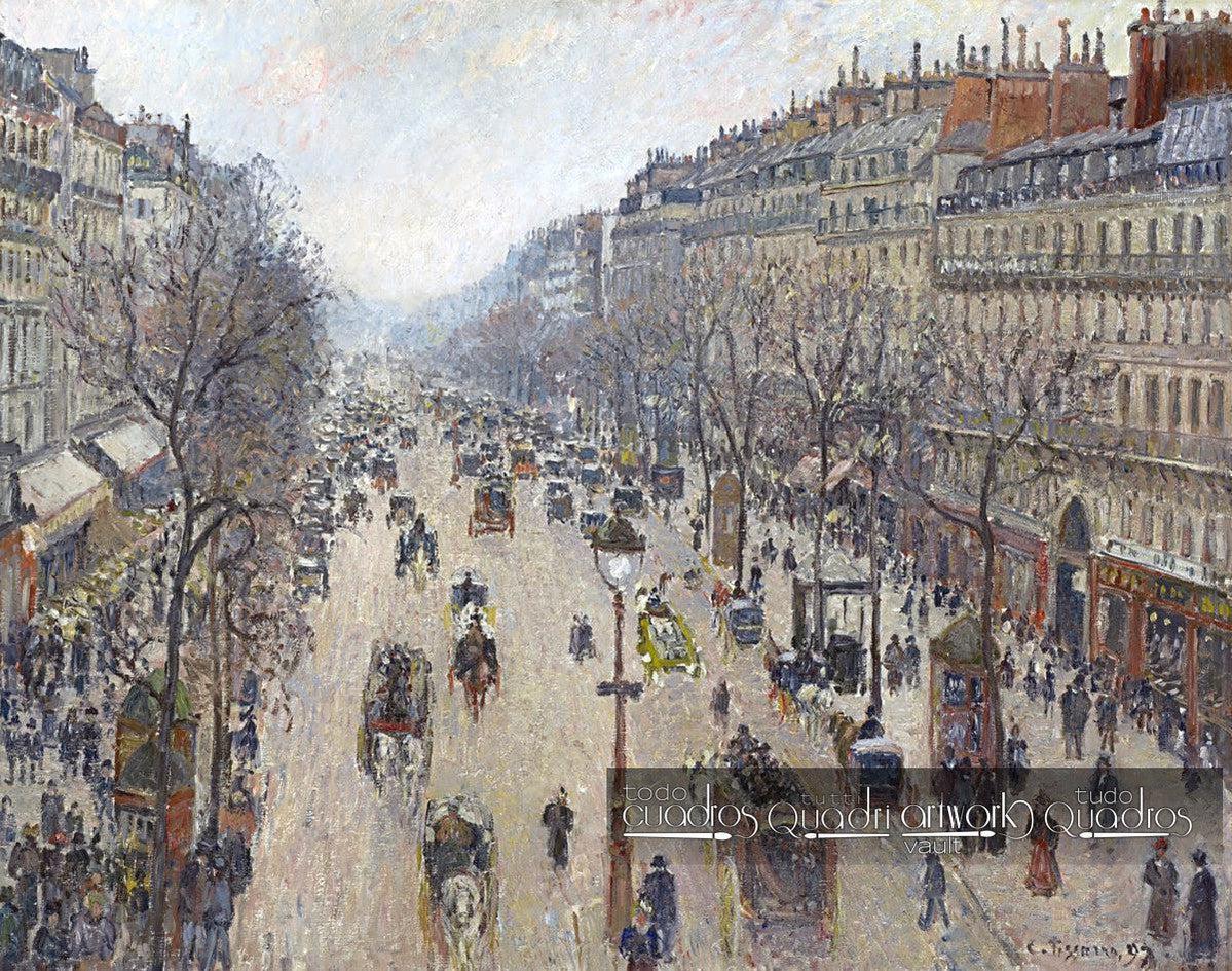 Boulevard Montmartre, morgens, bewölktes Wetter. Pissarro