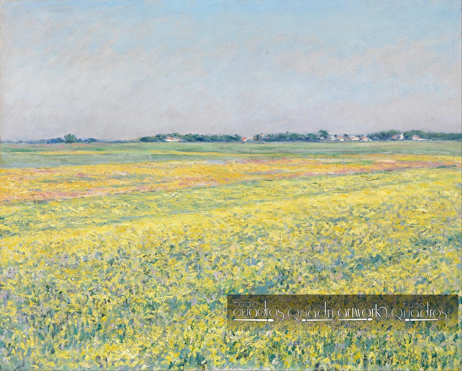 Die Ebene von Gennevilliers, gelbe Felder, Caillebotte