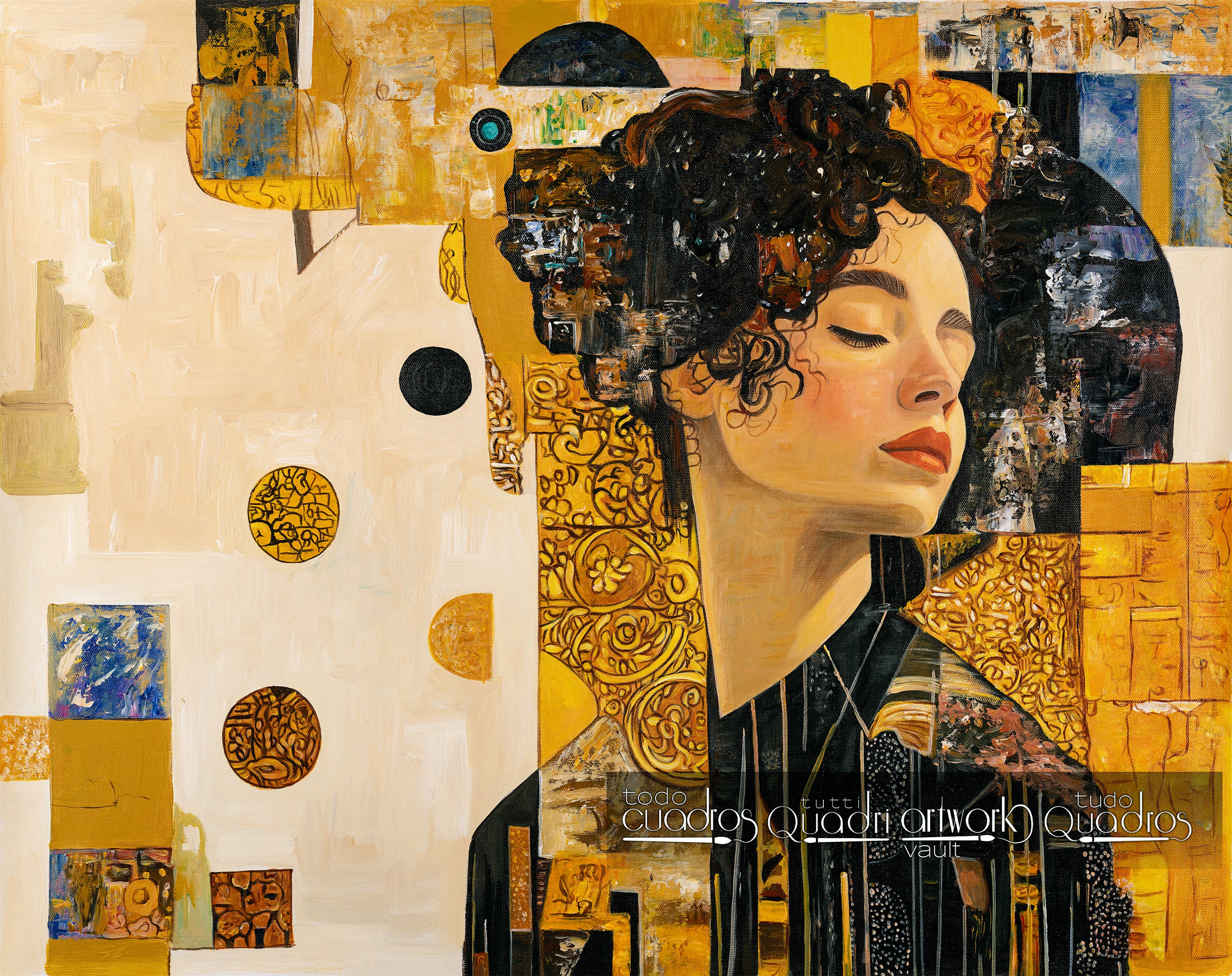 Porträt in Gold, im Stil von Klimt