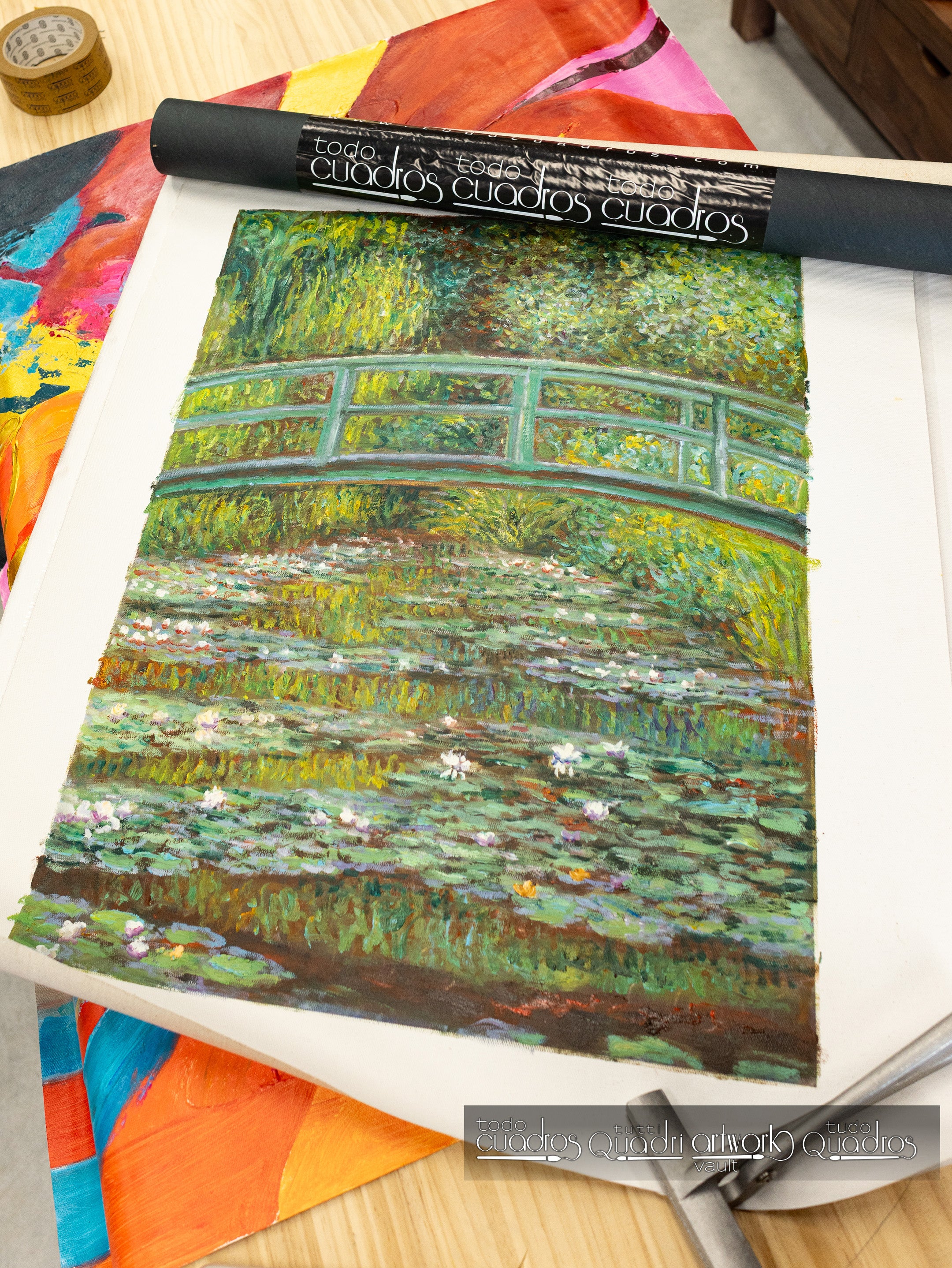 Brücke über einen Seerosenteich, Monet