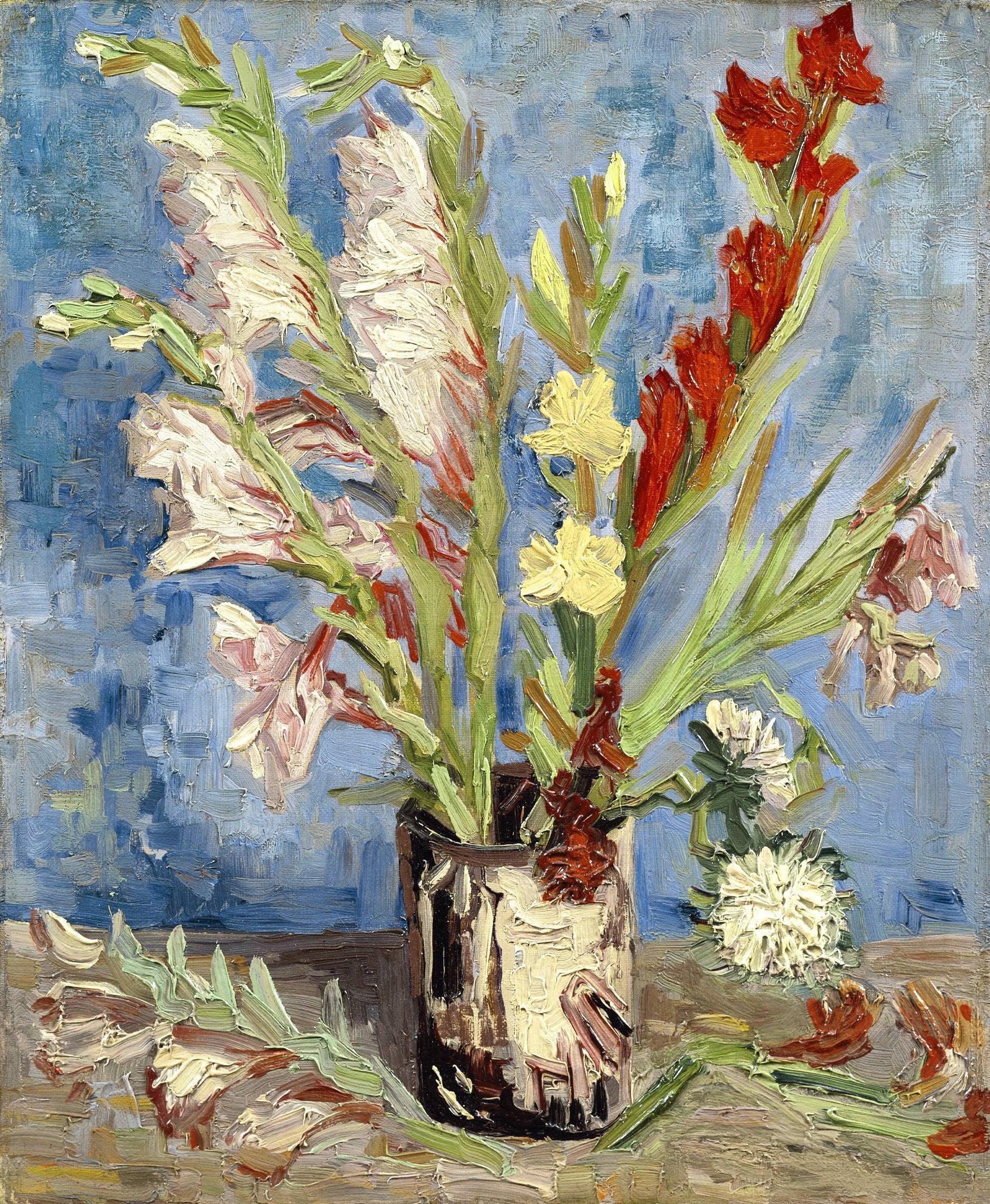 Vase mit Gladiolen und Astern, Van Gogh