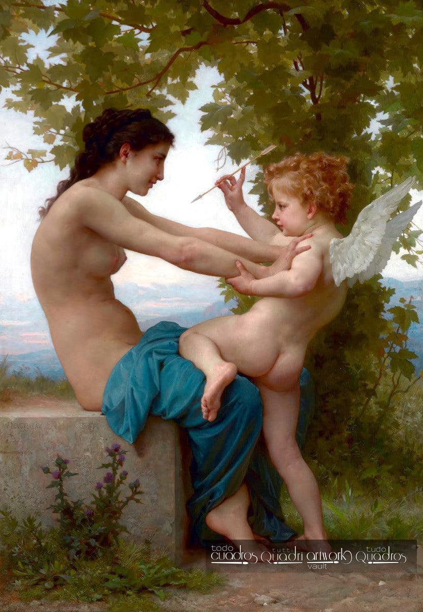 Junges Mädchen verteidigt sich gegen Eros, Bouguereau