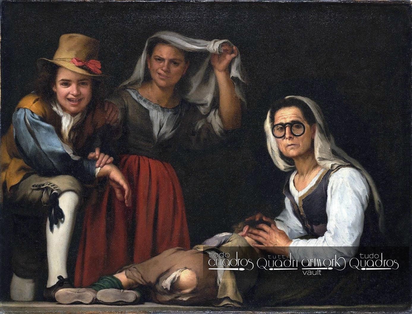 Vier Figuren auf einer Stufe, Murillo