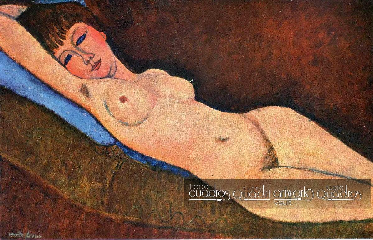 Liegender Akt auf blauem Kissen, Modigliani