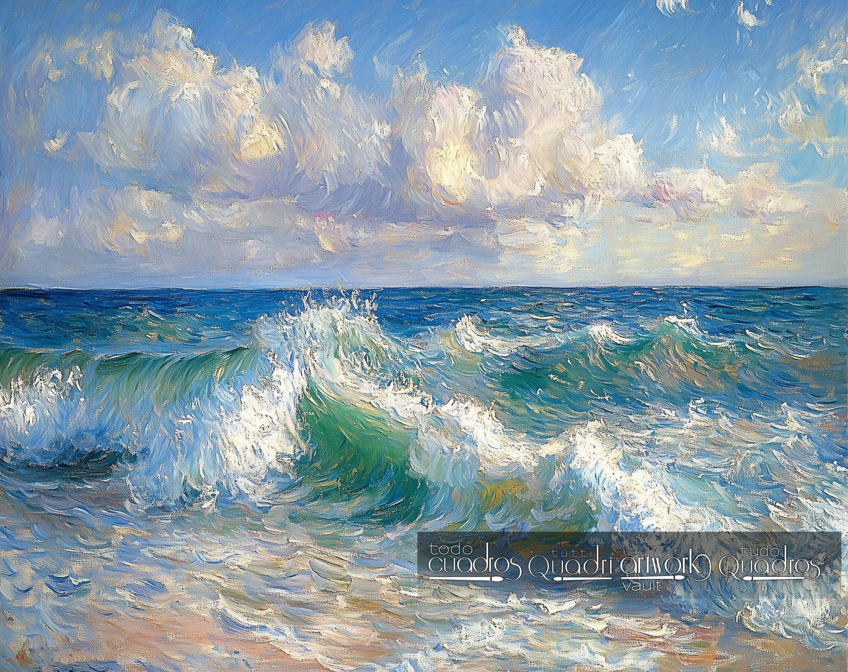 Der Tanz der Wellen, im Stil von Monet