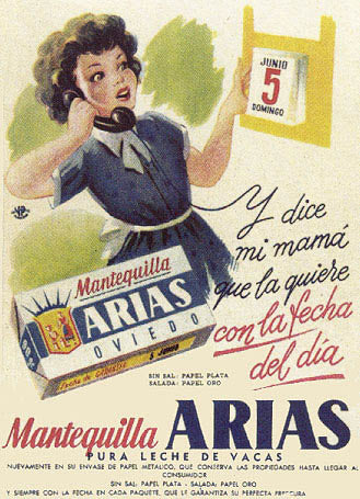 Cartel con marca mantequilla.
