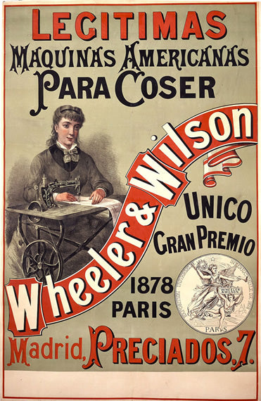 Maquinas de coser americanas anunciadas.