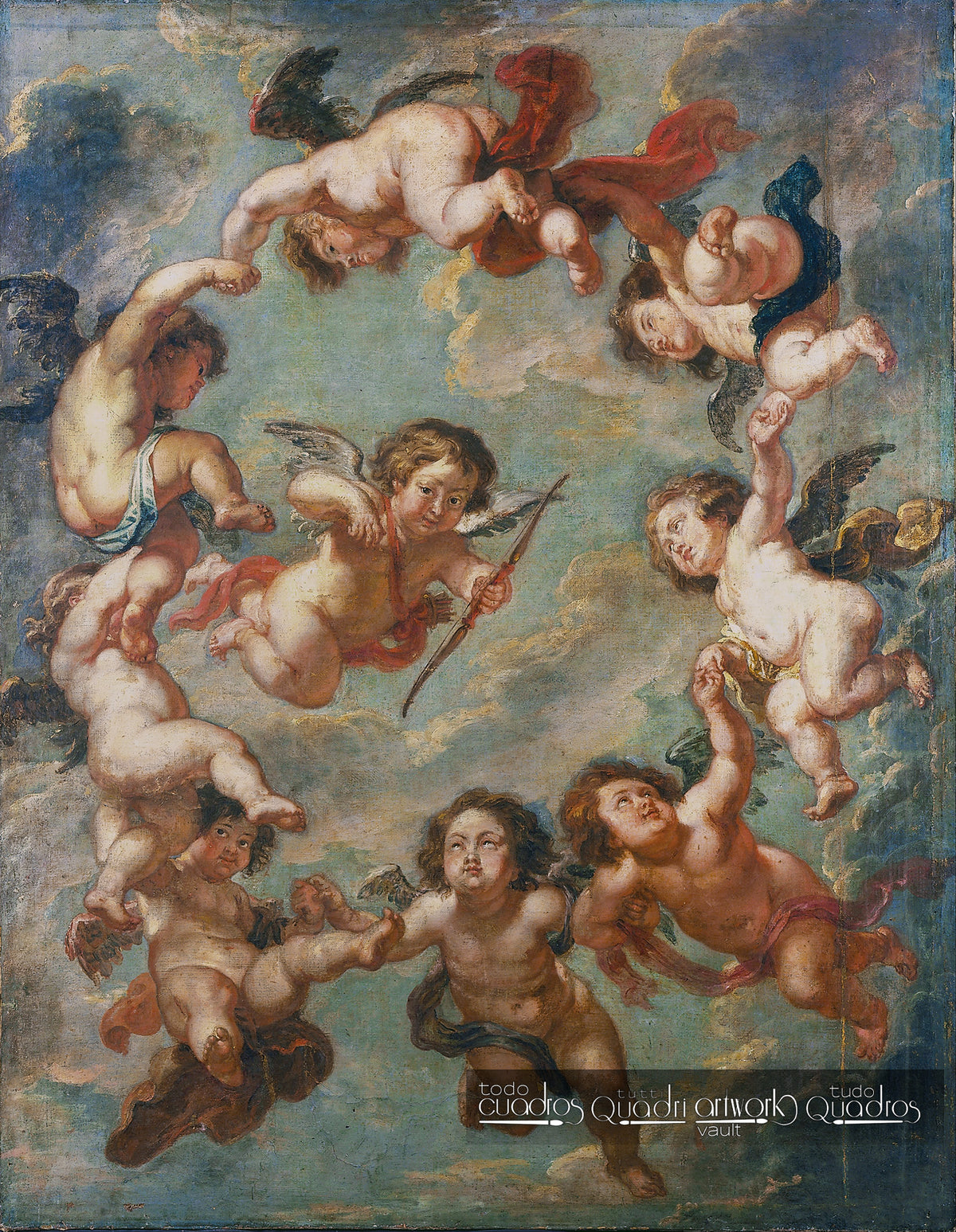 Eine Deckendekoration: Putti. Rubens