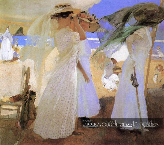 Unter dem Sonnendach am Strand von Zarautz, Sorolla
