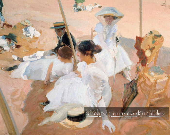 Unter der Markise am Strand, Sorolla