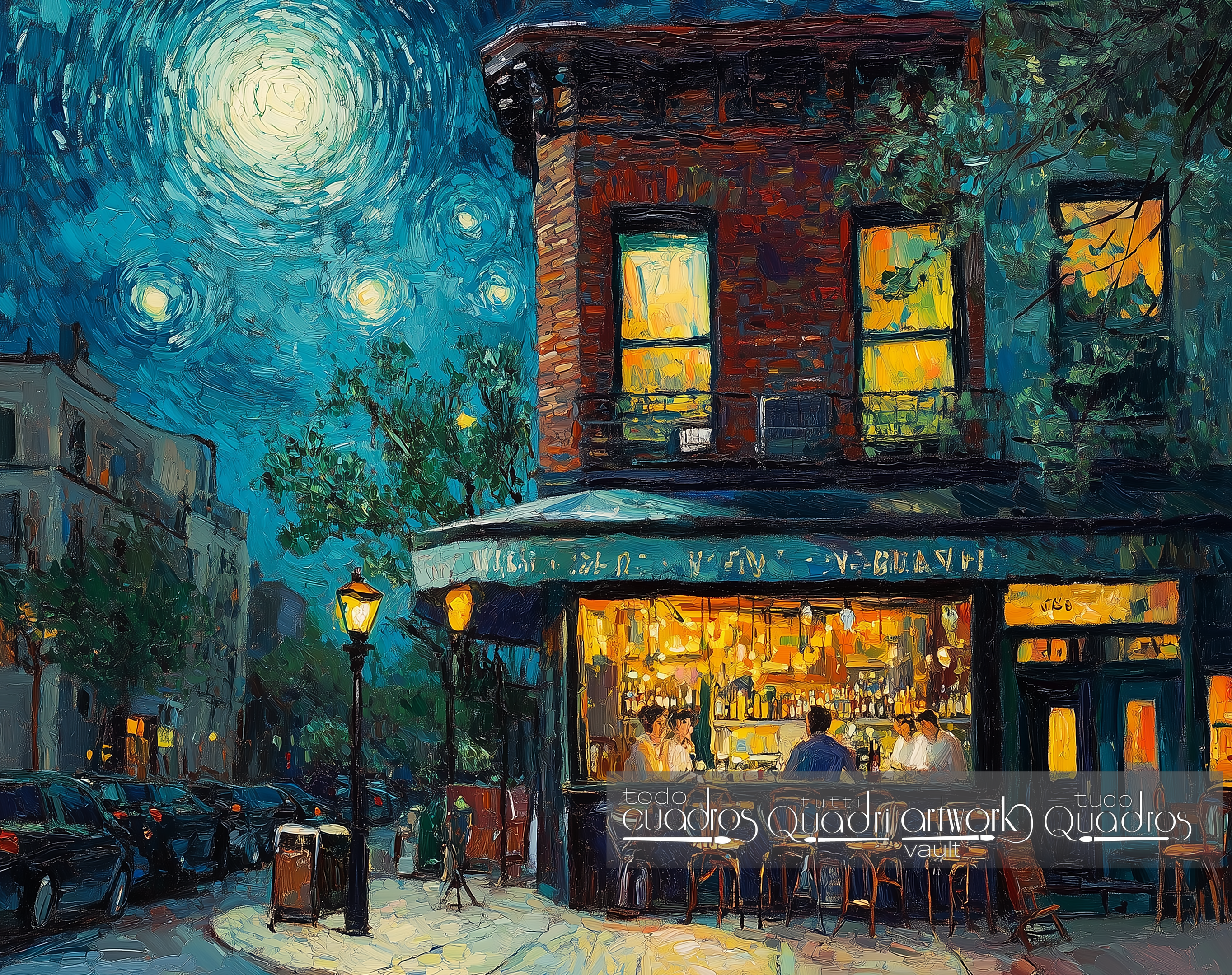 Nacht im Café, im modernen Stil von Van Gogh
