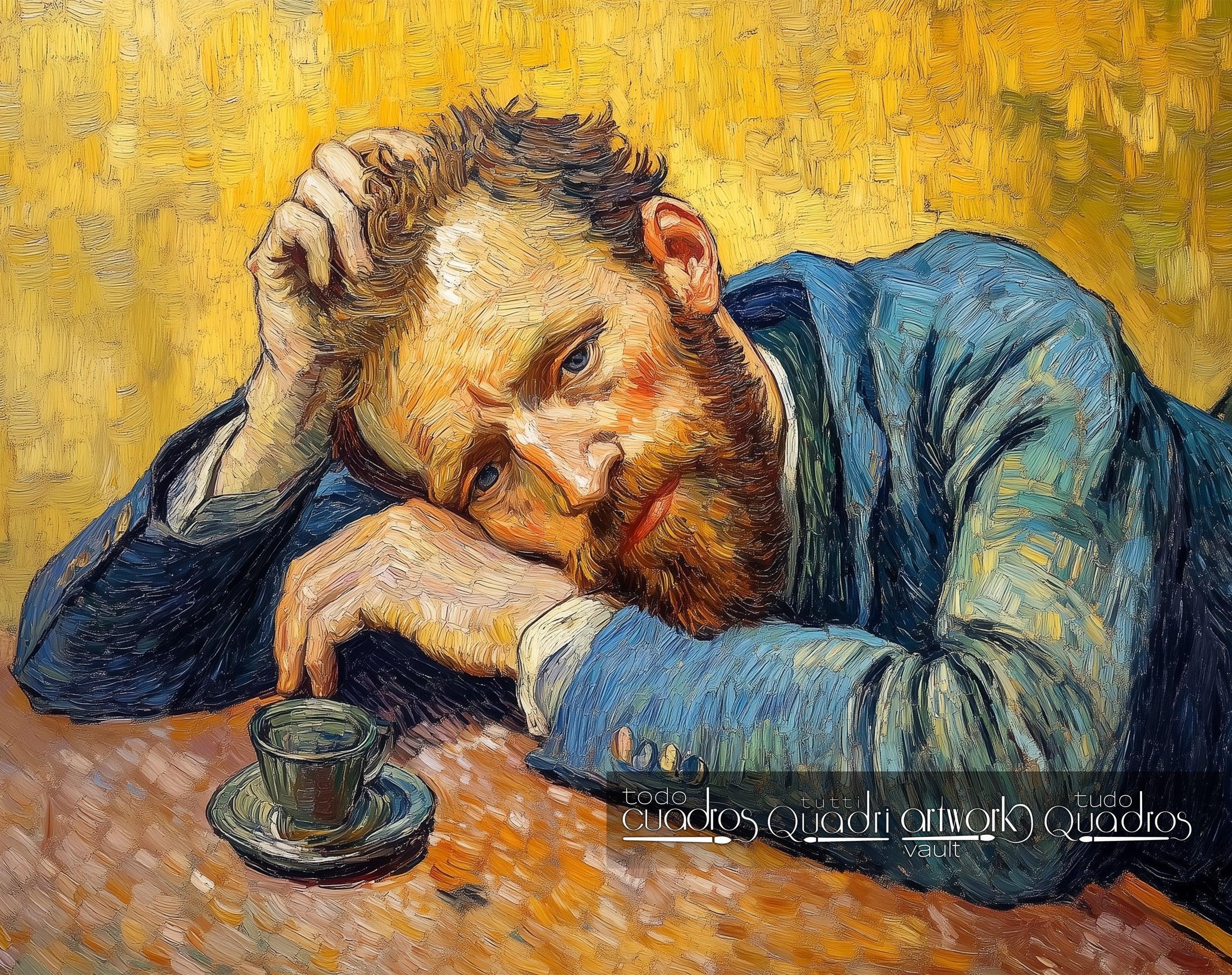 Zwischen Schatten und Gedanken, im modernen Stil von Van Gogh